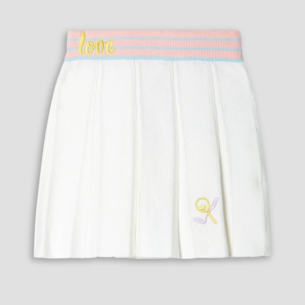 NWT‎ LOVESHACKFANCY ROZ SKIRT - TENNIS WHITES, SIZE XL